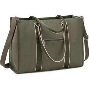 Laptop Tote Bag for Women Work Shoulder Bag 15.6 Inch Canvas Messenger Purse